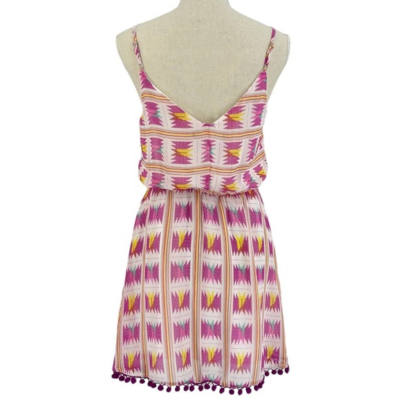 Ocean Drive Womens Fit Flare Sleeveless Dress Bright Aztec Print Size Medium - Picture 2 of 9